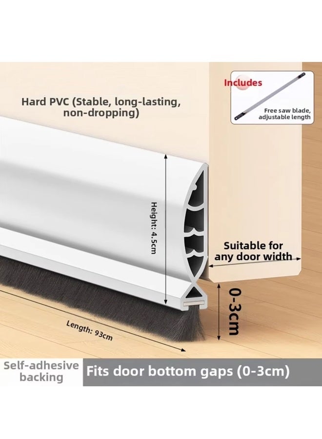 JACIRCLE Door Bottom Sealing Strip,93cm – Durable Hard Material with Double Soundproof Chambers, Detachable Noise-Reducing Wool Strip, Strong Adhesive, Anti-Dust, Wind & Insect Proof – Ideal for Home, Office, Apartment & Store Use(Brown) - Image 3